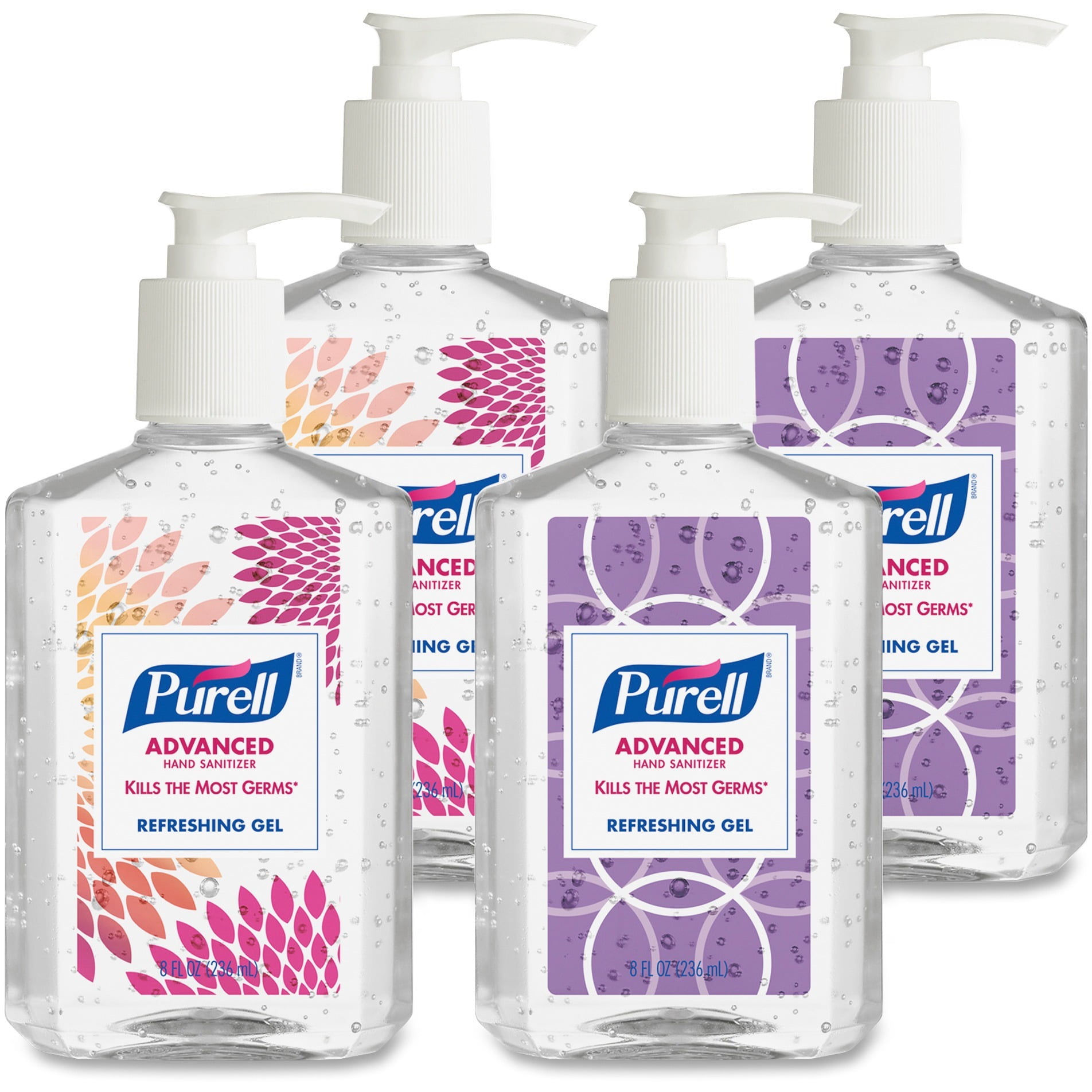 (Pack of 4) PURELL Advanced Refreshing Gel Instant Hand Sanitizer Design Series, 8 Oz by Gojo Industries, Inc