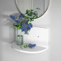 5 Tier Wood Floating Wall Mount Corner Shelves White Finish