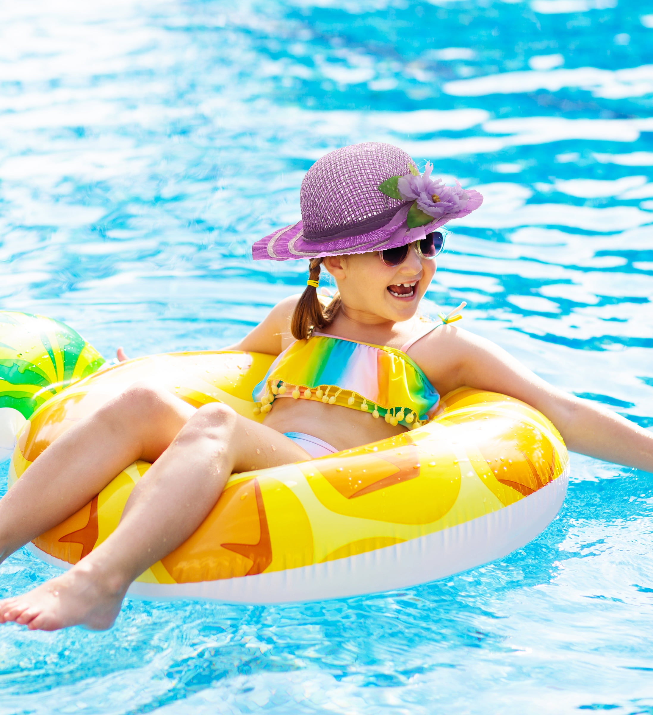 purple tea party sun flower hat 