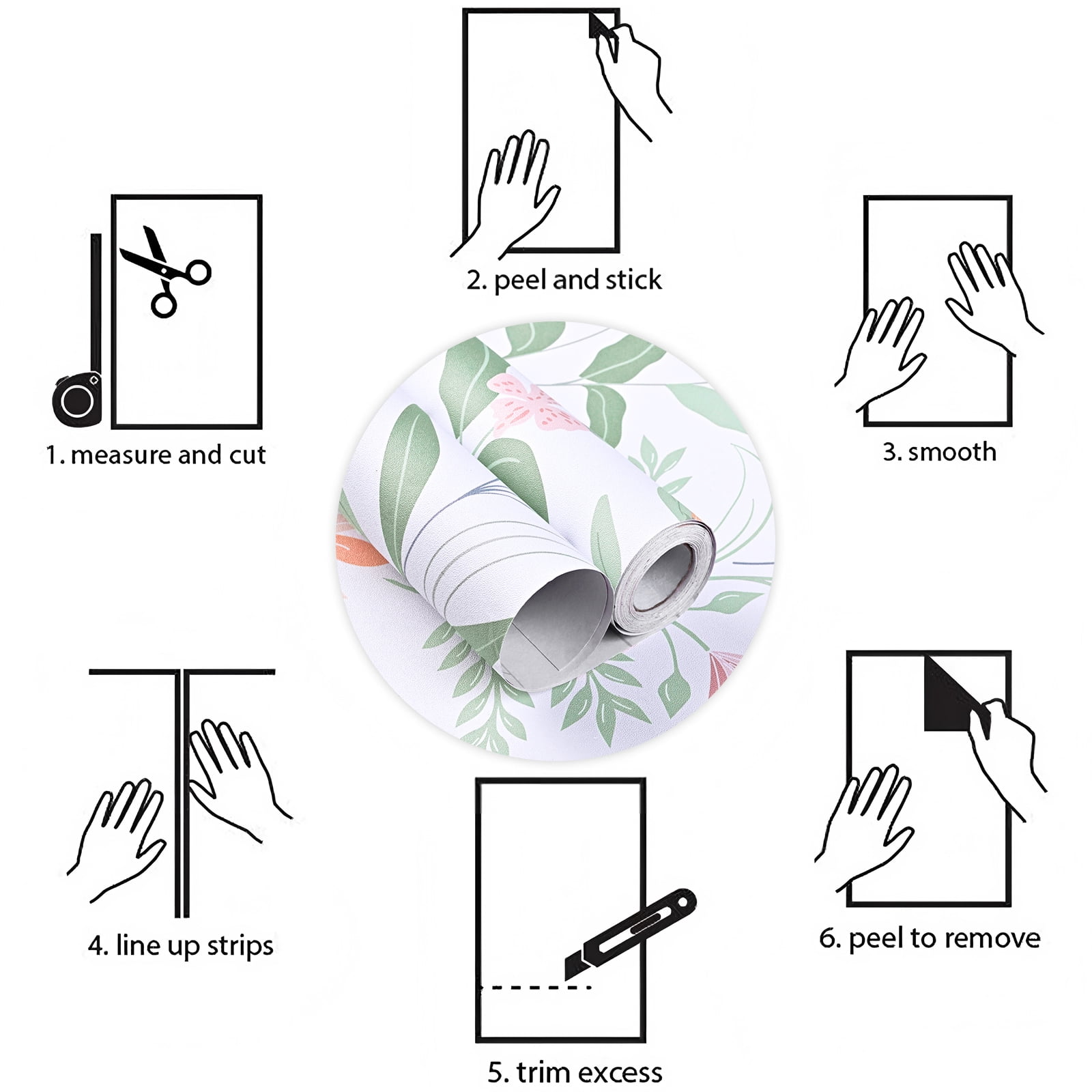 DAZLUTE Peel and Stick Adhesive Wallpaper Green Contact Paper Removable Wall Paper,17.72" x 394"