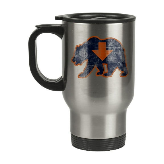 Bear Travel Coffee Mug - 14 Oz Stainless Steel Cup - Perfect Chicago Gift