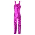 thumbnail image 4 of YiZYiF Kids Girls Metallic Solid Color Stretchy Ballet Dance Gymnastics Leotard Jumpsuit,Sizes 3-14, 4 of 7