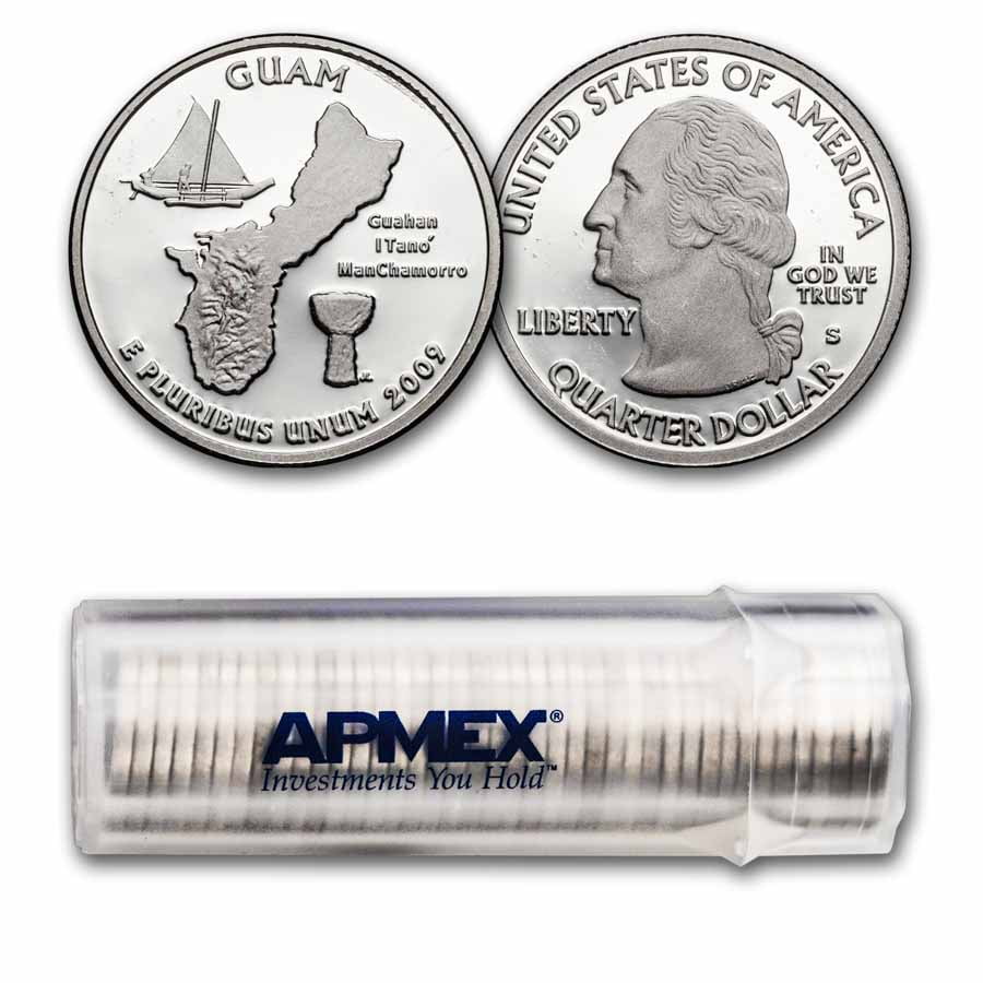 2009-S U.S. Territory Guam Quarter Proof 40-Coin Roll (Silver)