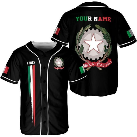 Personalized Italia Jersey, Italian Soccer Shirt Baseball Italia Pride Flag Jersey Men Women Flag Italy Shirts (S)