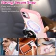 thumbnail image 4 of CASEFIV for iPhone 11 Case,with Magnetic Invisible Stand [Military Drop Protection] [Compatible with MagSafe] Shockproof Slim Translucent Anti-Slip with 2 Screen Protector+2 Lens Protector,Pink, 4 of 8