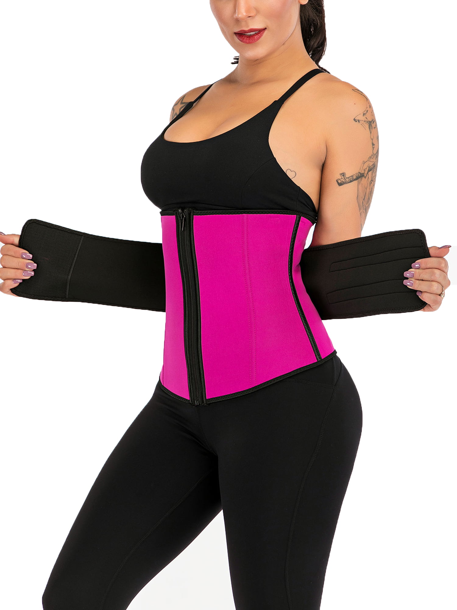 FeelinGirl Sweat Waist Trimmer for Women Waist Trainer Sauna Belt Neoprene-free Waist Cincher Slimming Belt Tummy Trainer 