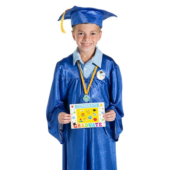Fun Express Blue Graduation Gown & Cap Set with Awards for 12