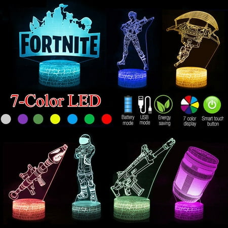3d lamp fortnite sign led night light 7 colors usb touch remote desk lamp gifts walmart com - miniatura fortnite 3d xbox