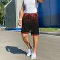 thumbnail image 7 of Bixox Men's Red Glitter1 printed lightweight casual shorts, soft sleep shorts with pockets., 7 of 7