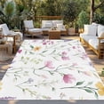 thumbnail image 2 of Spring Floral Outdoor Rug 3x5 Ft - Reversible Patio Rug Outdoor Camping Rugs, Summer Farmhouse Botanical Blossom Washable Indoor Outdoor Area Rugs, Non-Slip Outdoor Carpet Runner for Deck/Porch, 2 of 8