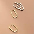 thumbnail image 5 of EOEMY 925 Sterling Silver Plain Oval Shaped Huggie Hoop Hinged Earrings A4074-Gold, 5 of 8