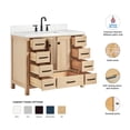 thumbnail image 3 of ARIEL Cambridge 42 Inch Oak Bathroom Vanity with Sink, Carrara White Quartz Countertop 1.5 inch Edge and backsplash, Soft Closing Door and Drawer, Matte Black, 3 of 8