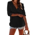 thumbnail image 4 of Weikingp Linen Blouses For Women Summer Shirts For Women Gauze Shirts For Women Oversized Dress Shirts For Women Linen Tunic Tops For Women Black XL, 4 of 7