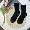 thumbnail image 4 of harmtty Dotted Yarn Pattern Socks Women Cotton Blend Socks Women Cotton Blend Mid-calf Socks Dotted Yarn Pattern Soft Skin-friendly Warm Color Solid Color Black, 4 of 8