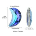 thumbnail image 4 of 1Bag 4Pcs 4 Colors Electroplated Glass Pendants Silver Plated Bottom Faceted Crescent Moon Charms Mixed Color 20x13x6mm Hole: 1.5mm 1Pc/color, 4 of 5