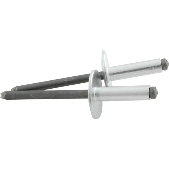 Allstar Performance ALL18147 Rivet - 5/8 in Head - 3/16 in Steel Mandrel - 3/8-1/2 in Grip Range - Natural Aluminum - Set of 250