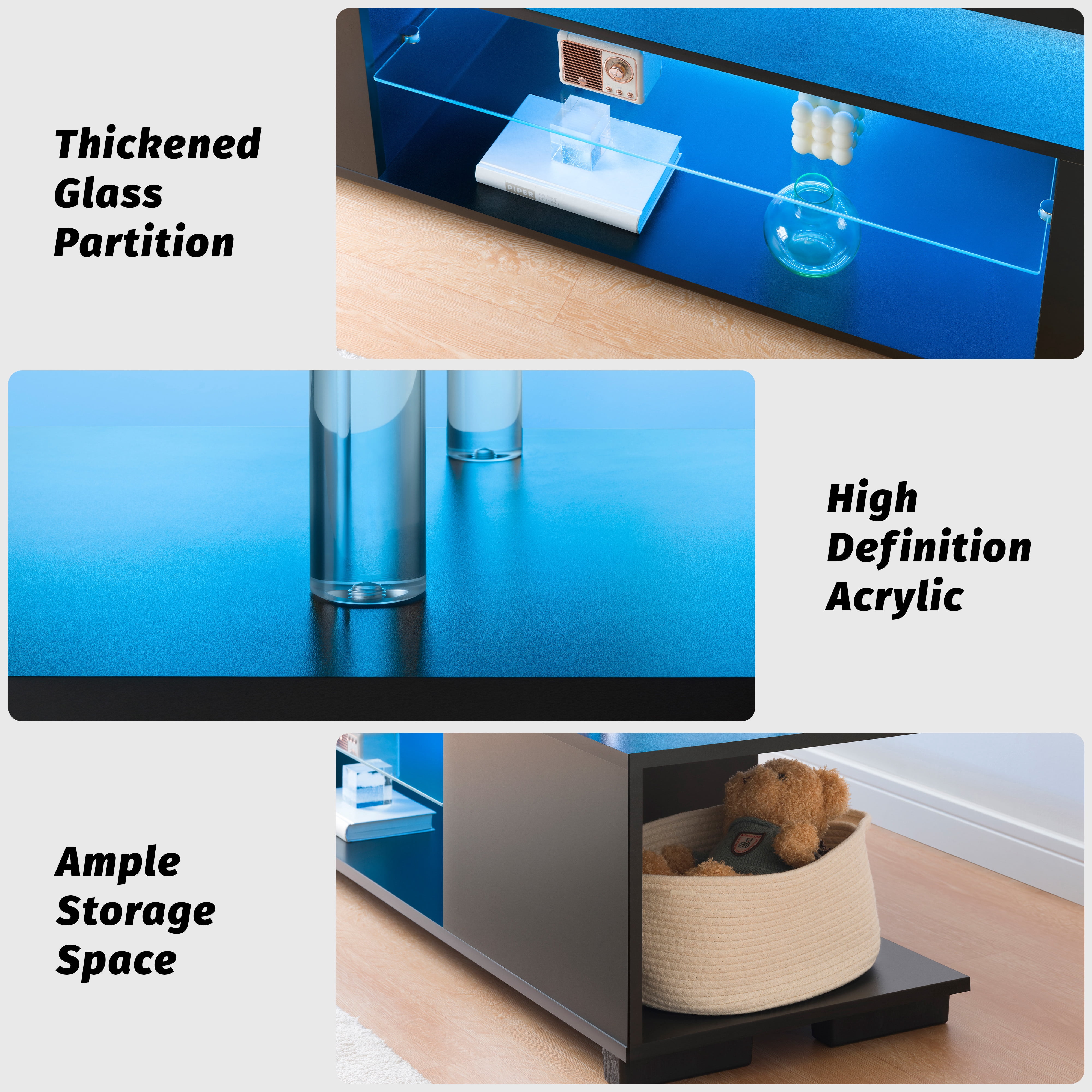 TV Stand Entertainment Center, Gaming Center for 50 55 60inch TV, TV Stand with Storage, TV Stands for Gaming Living Room