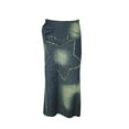 thumbnail image 6 of Lnzyyephy Women Denim Half Dress, Vintage Style Star Patchwork Party Club Spring Fall Summer Long Skirt, 6 of 8