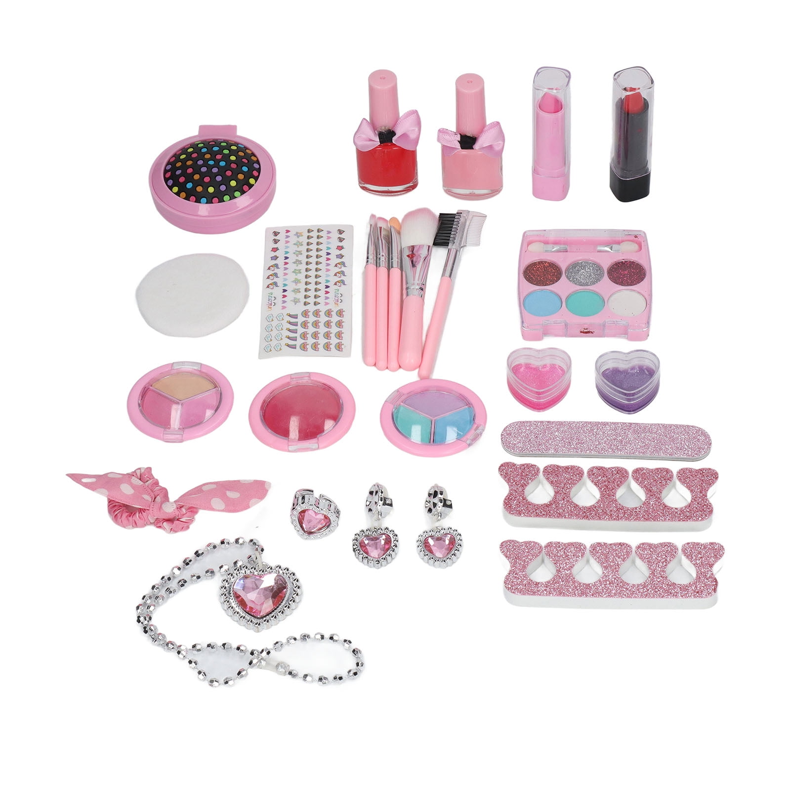 Real Makeup Toys, Safe Easy Cleaning Kids Makeup Kit Portable Complete