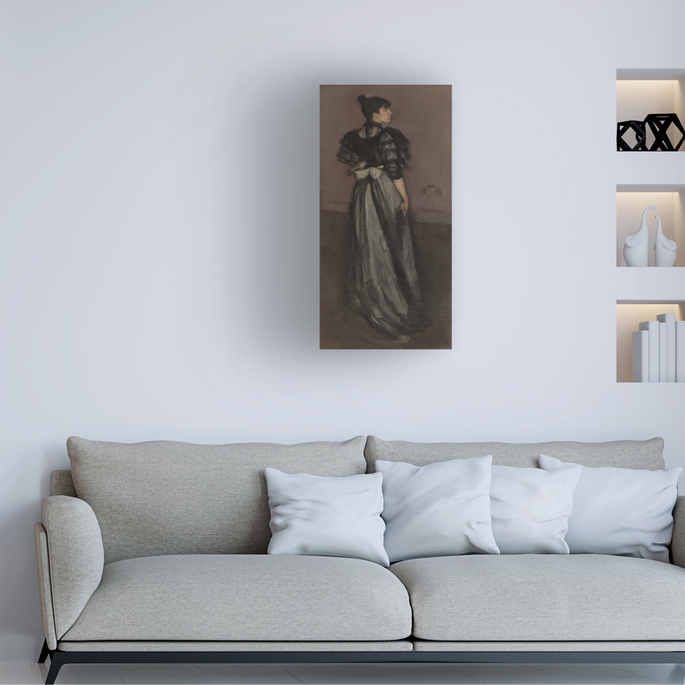 James Abbott McNeill Whistler 'Mother of Pearl and Silver: The Andalusian, c.1888-1900' Canvas Art - 24 x 47 Inches
