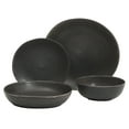 thumbnail image 2 of Gibson Elite Zion Mist 16 Piece Stoneware Reactive Glaze (Service for 4) Ceramic Plates and Bowls Modern Organic Dinnerware Set - Black, 2 of 16