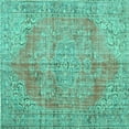 thumbnail image 1 of Ahgly Company Machine Washable Indoor Square Persian Turquoise Blue Traditional Area Rugs, 5' Square, 1 of 4