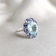 thumbnail image 2 of Natural Aquamarine & Tanzanite Ring, 14K Solid White Gold Ring, March Birthstone, Cocktail Ring, Wedding Gift, Aquamarine Tanzanite Jewelry, 2 of 5