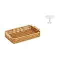thumbnail image 1 of Cesta De Frutas Tejida, Tazón Para Aperitivos Y Plato De Pan Con Mesa Redonda De Casa De Muñecas En Miniatura Para Escritorio Y Decoración De Casa De Juegos De Jardín De Simulación., 1 of 7