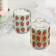 thumbnail image 2 of Yayeee 2 Pack Qtip Holder Bathroom Cotton Swab Canister with Lid Clear Dispenser Set, Red Strawberry, 2 of 6