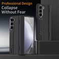 thumbnail image 6 of Allytechgroup Galaxy Z Fold 5 5G Case with Screen Protector, Premium PU Leather Shockproof Ring Buckle Stand Bumper Anti-Scratch Full Body Protective Case for Samsung Galaxy Z Fold 5, Black, 6 of 7
