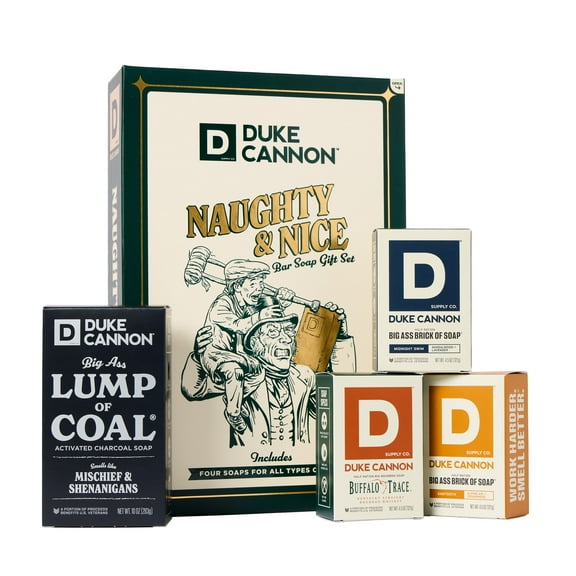 Duke Cannon Holiday Gift Set for Men, Big Ass Brick of Soap, 4 Count