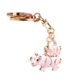 thumbnail image 1 of Encantador llavero con colgante de rinoceronte rosa y adorno para bolso de aleación, 1 of 8
