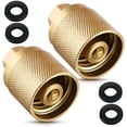 thumbnail image 1 of Paquete de 2 Conectores Hembra para Montacargas 7141F, Adaptador para Tanque de Propano, Entrada de 1-1/4 Pulgadas X Salida NPT de 1/4 Pulgadas con 4 Juntas Tóricas de Goma, 1 of 5