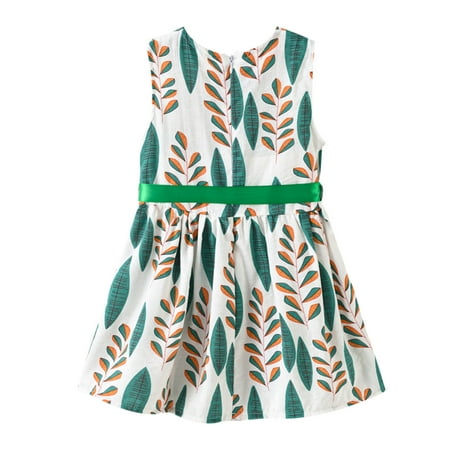 

Penkiiy Toddler Kids Baby Girls Cute Summer Flowers Print Vacation Dress Suspender Skirt Floral Dress Sunny Fashion Girls Dress Party Sundress 4-5 Years Green On Clearance