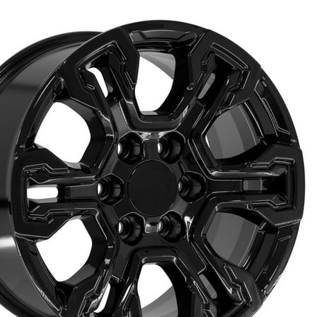 OE Wheels CV65 18 Inch Rims Fit Silverado 1500 ZR2 Style 6x139.7 18x8.5 Gloss Black - Hollander 14089 (Set of 4)