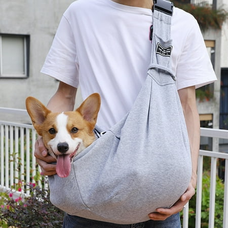 Frogued Small Dog Sling Carrier Crossbody Shoulder Bag Portable Outdoor Travel Puppy Bag Pet Carrying Supplies for Small Medium Dog Cat Rabbit (Dark Blue 1pc)