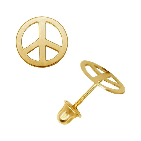 Solid 14k Gold CZ In strips Circle Shaped Stud Earrings (yellow and White) Gift-(Yellow Gold)-Stud Earring for Women