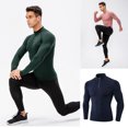 thumbnail image 3 of Minnieouse Ropa interior térmica para hombre, camisetas de invierno de cuello alto para hombre, cuello con cremallera, jersey para exteriores, Camisetas Azul oscuro, 3 of 6