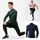 thumbnail image 5 of Minnieouse Ropa interior térmica para hombre, camisetas de invierno de cuello alto para hombre, cuello con cremallera, jersey para exteriores, Camisetas Azul oscuro, 5 of 6