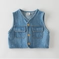 thumbnail image 5 of LYMAYTER Baby Kids Boys Denim Vest Outfits 3PCS Toddler Spring Fall Plaid Shirt Long Trousers Set for 9M-6 Years, 5 of 9