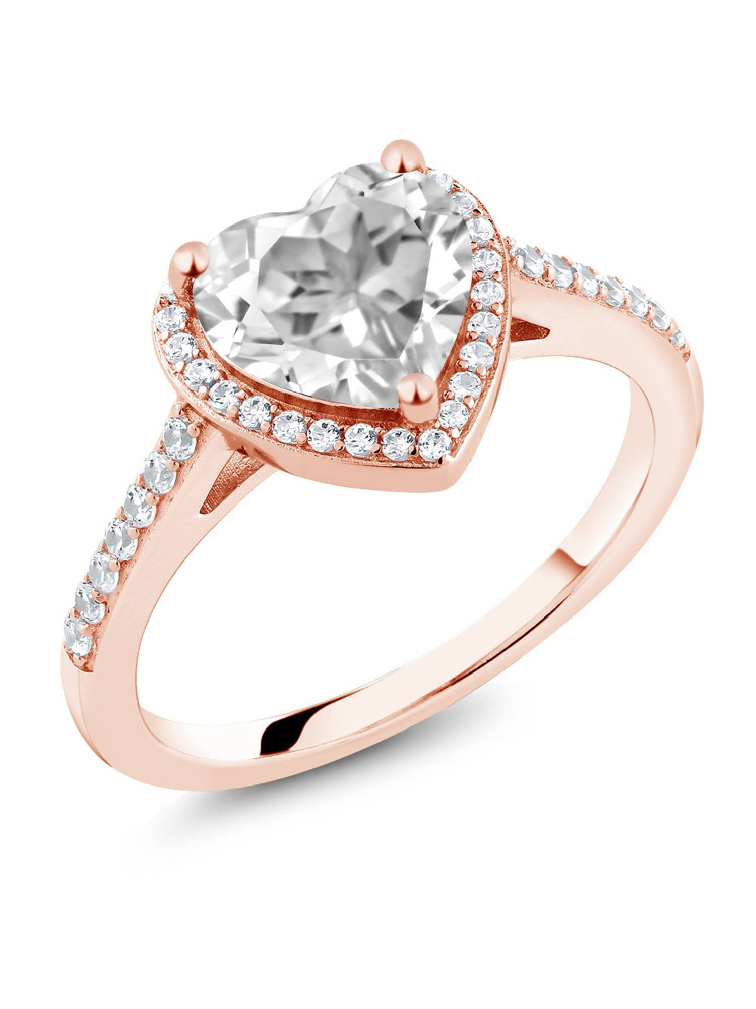 Forever Love Gift Stunning 18K White Gold Filled White Topaz Ring Size 5/6/7/8/9 