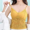 thumbnail image 5 of OGLCCG Women's Lace Camisole with Built-in Padded Bra Adjustable Spaghetti Straps V Neck Crop Cami Top Summer Basic Layering Top,XXXL,Yellow, 5 of 8