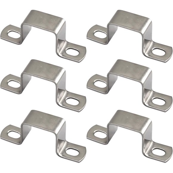 6pcs Square Tube Clamp Bracket Pipe Clamp Pipe Support Base Hanger Replacements Pipe Hanger U Bracket Pipe Support U Clamp Mounting Bracket Mount Tube Clamp