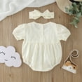 thumbnail image 5 of Siilsaa Little Girl Jumpsuit Girl One Piece Romper Baby Girls Ruffle Sleeve Bodysuit Toddler Girl Jumpsuit Yellow,66, 5 of 8