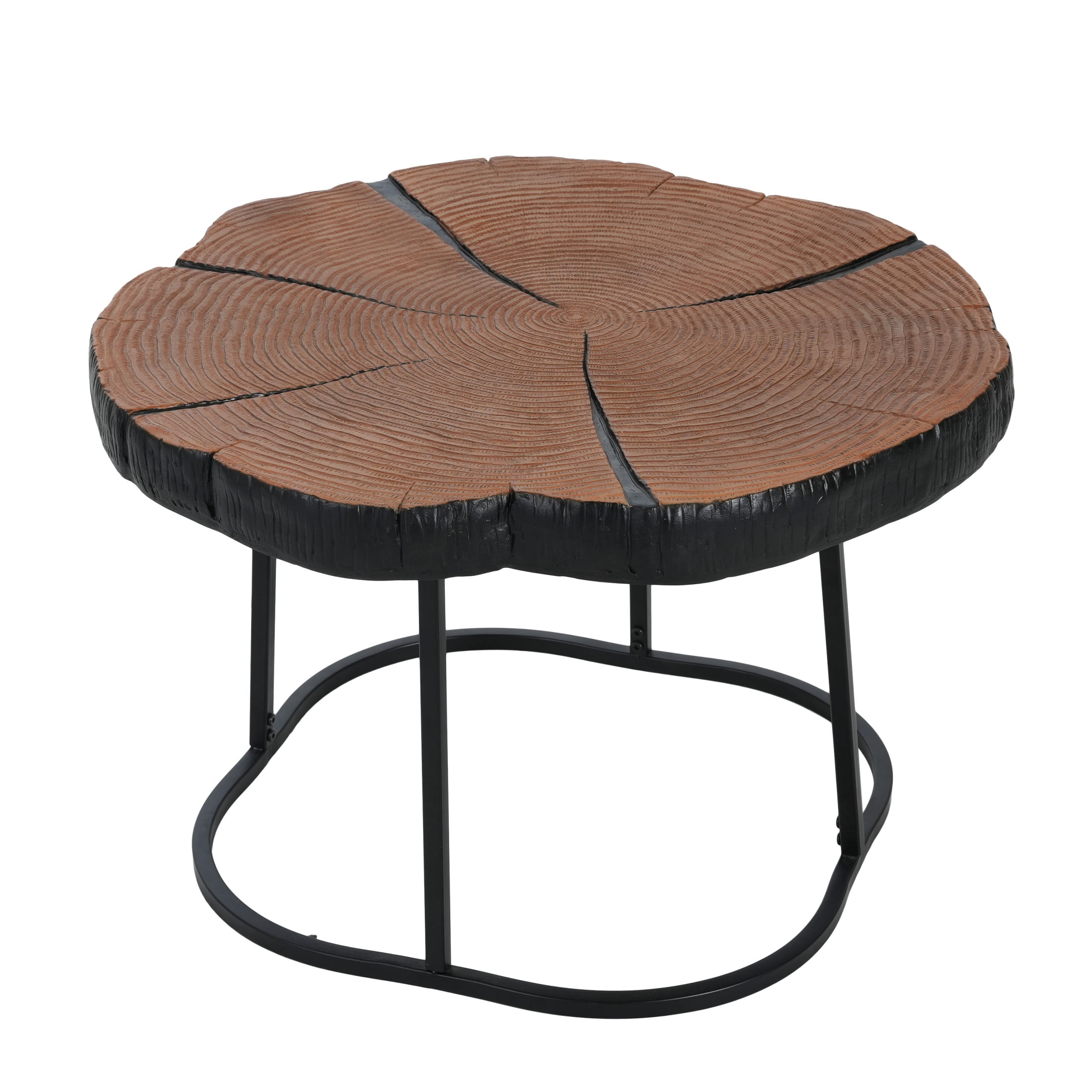 Christopher Knight Home 27" Modern Industrial Coffee Table, MGO Natural Wood & Black Metal Base