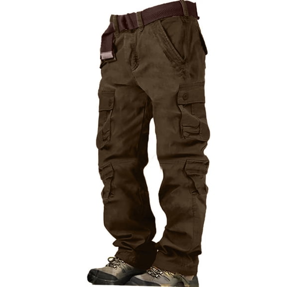 Fabrcox M-5XL Cargos Pants Men Big and Tall Straight Leg Mens Joggers Spring Athletic Sports Trousers for Men Casual with Multiple Pockets