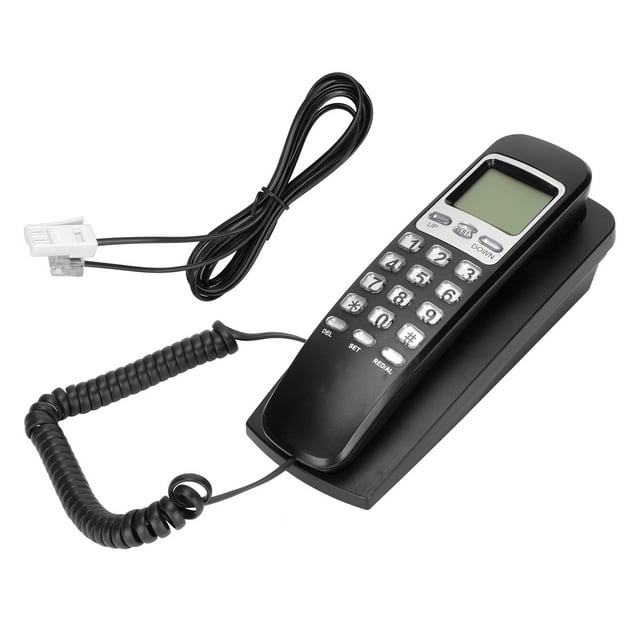 Home Wired Wall Phone Multifunctional Calendar LCD Display Caller ID Landline with Buttons for Home Office
