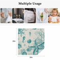 thumbnail image 4 of Turquoise Starfish Cloth Napkins, Ocean Nautical Seahorse Coral Shell Washable and Reusable Dinner Napkins Set of 8, Table Napkin for Kitchen Party Birthday Wedding Hotel Housewarming 20"x20", 4 of 8
