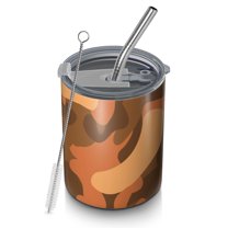 Camouflage 12oz Stainless Steel Coffee Mug – Double-Wall Insulated Cup with Spill-Resistant Lid, 360° Full-Print Design, Keeps Drinks Hot & Cold for Home, Office, Travel, Thanksgiving,Christmas