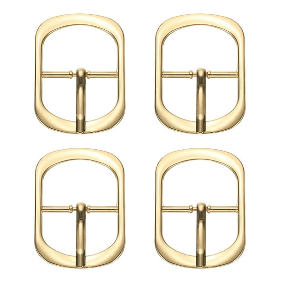 Uxcell Single Prong Buckle, 4 Pcs 1 Inch Adjustable Metal Roller Buckle Oval Center Bar Buckle Belt Buckles for Bags DIY Crafts Purse Straps Shoe Belts Making Accessories, Rose Gold